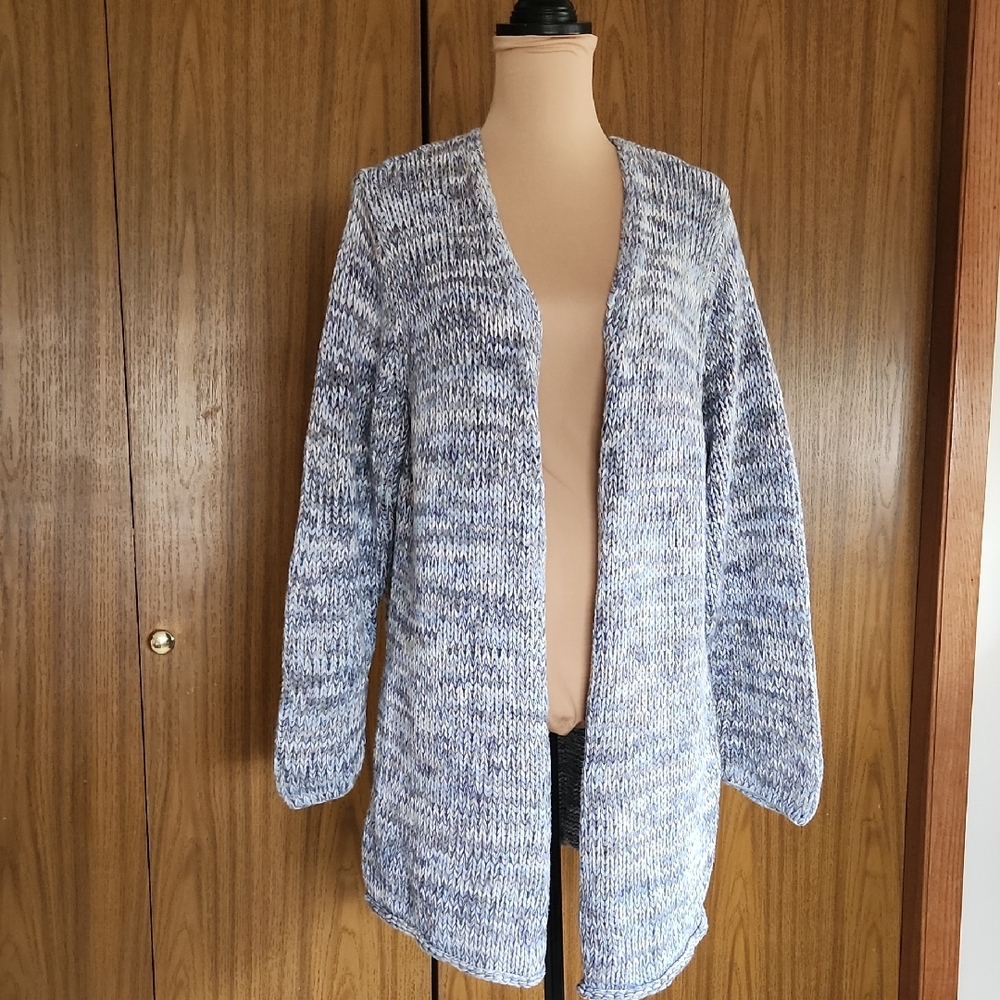 J. Jill Heathered Blue and White Cardigan